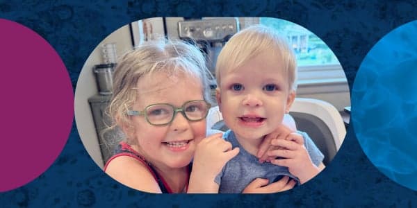 Photo of searching patients and siblings, Noelle and Lucca